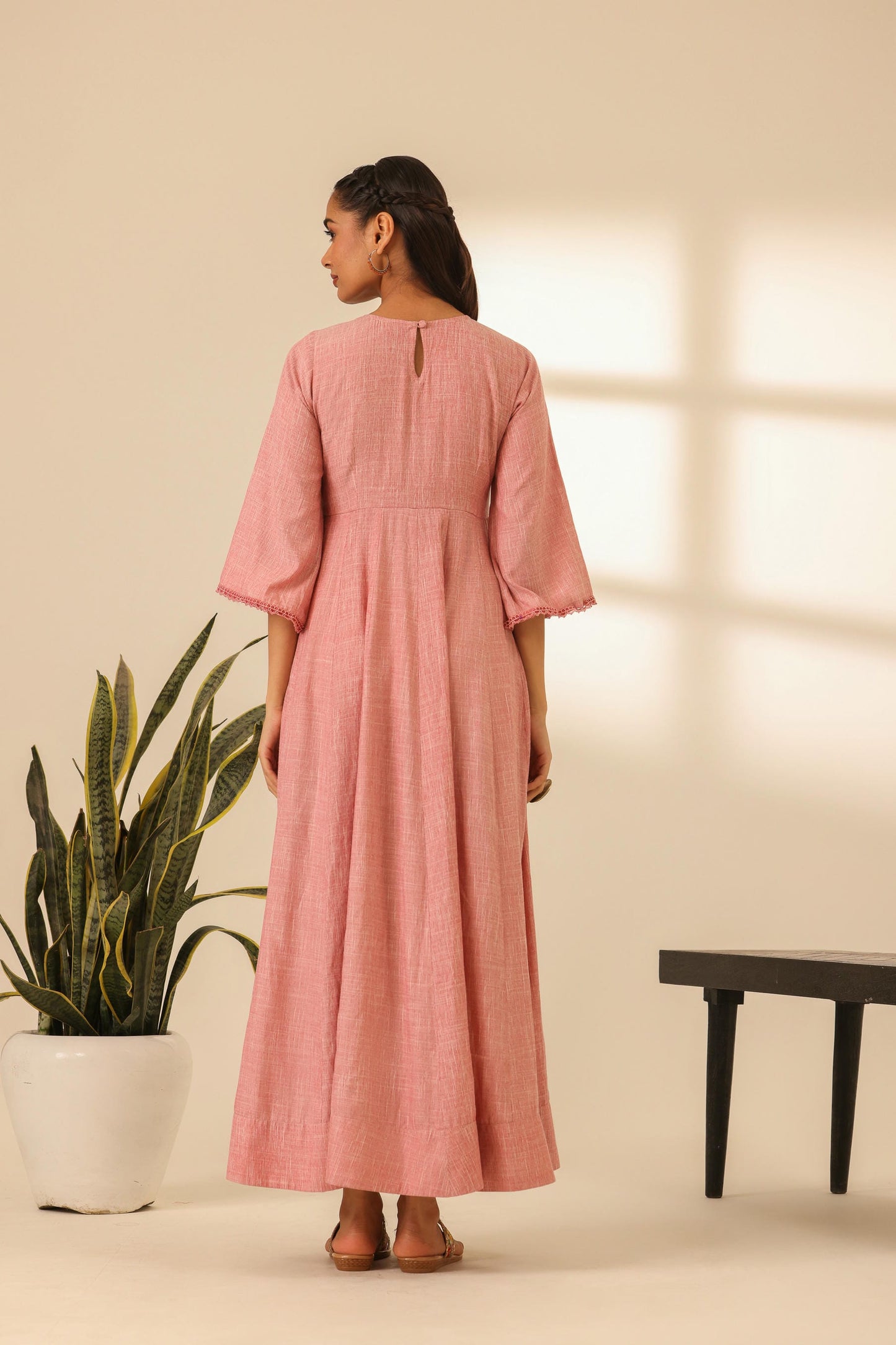 Nazaakat Pink Plush Anarkali Dress