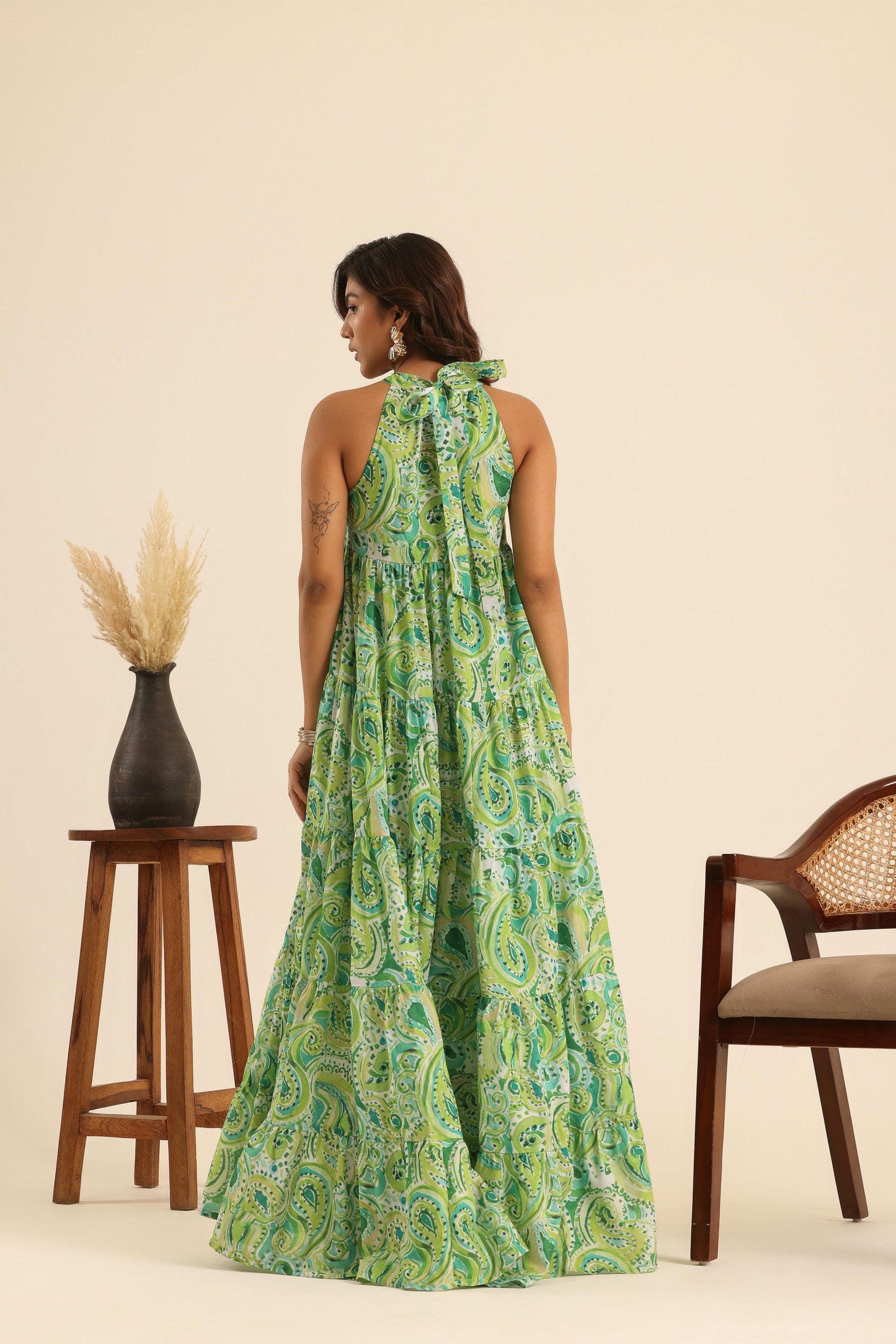 Nazaakat Mean Green Maxi Dress