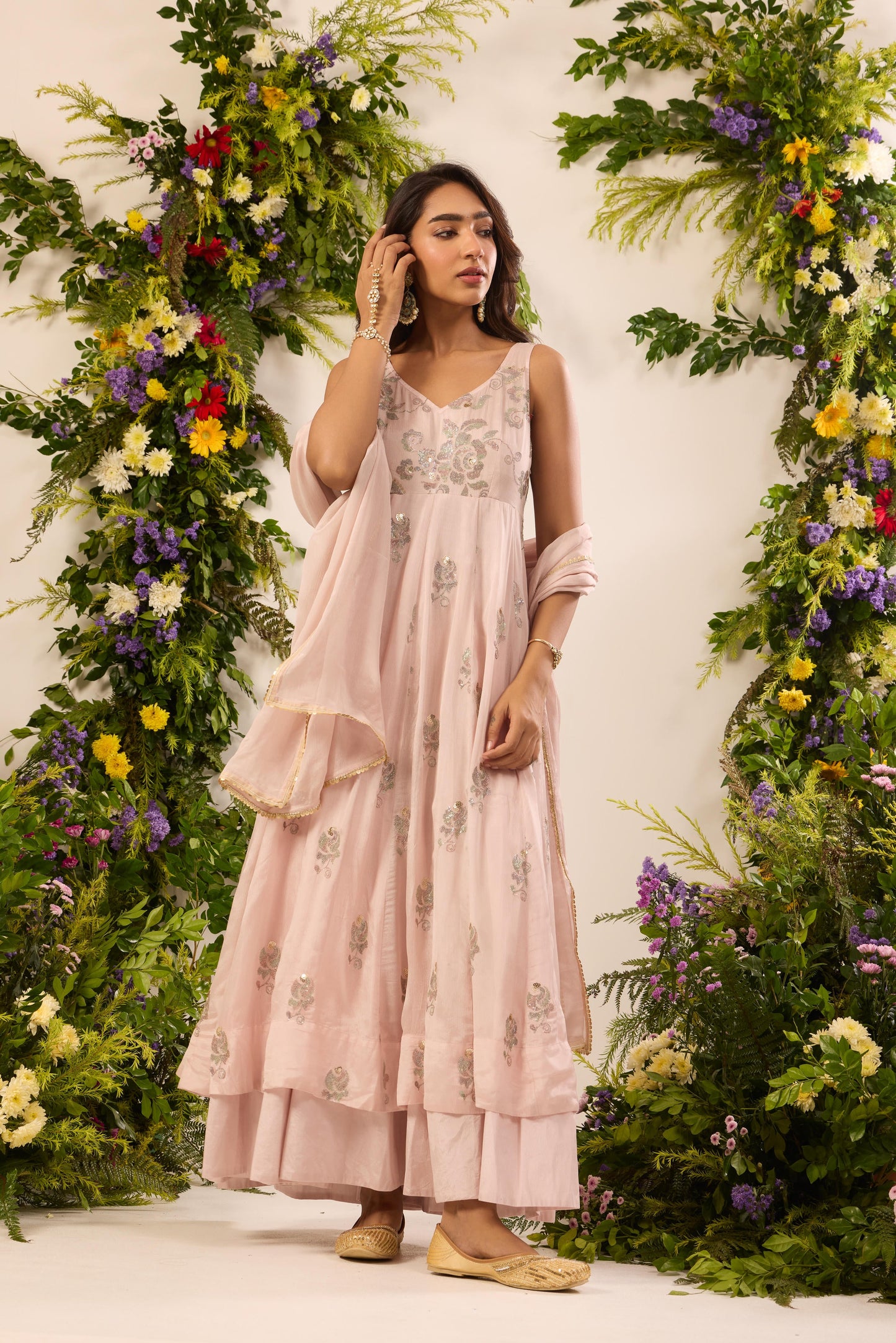 Mastaani Blush Blossom Anarkali Set