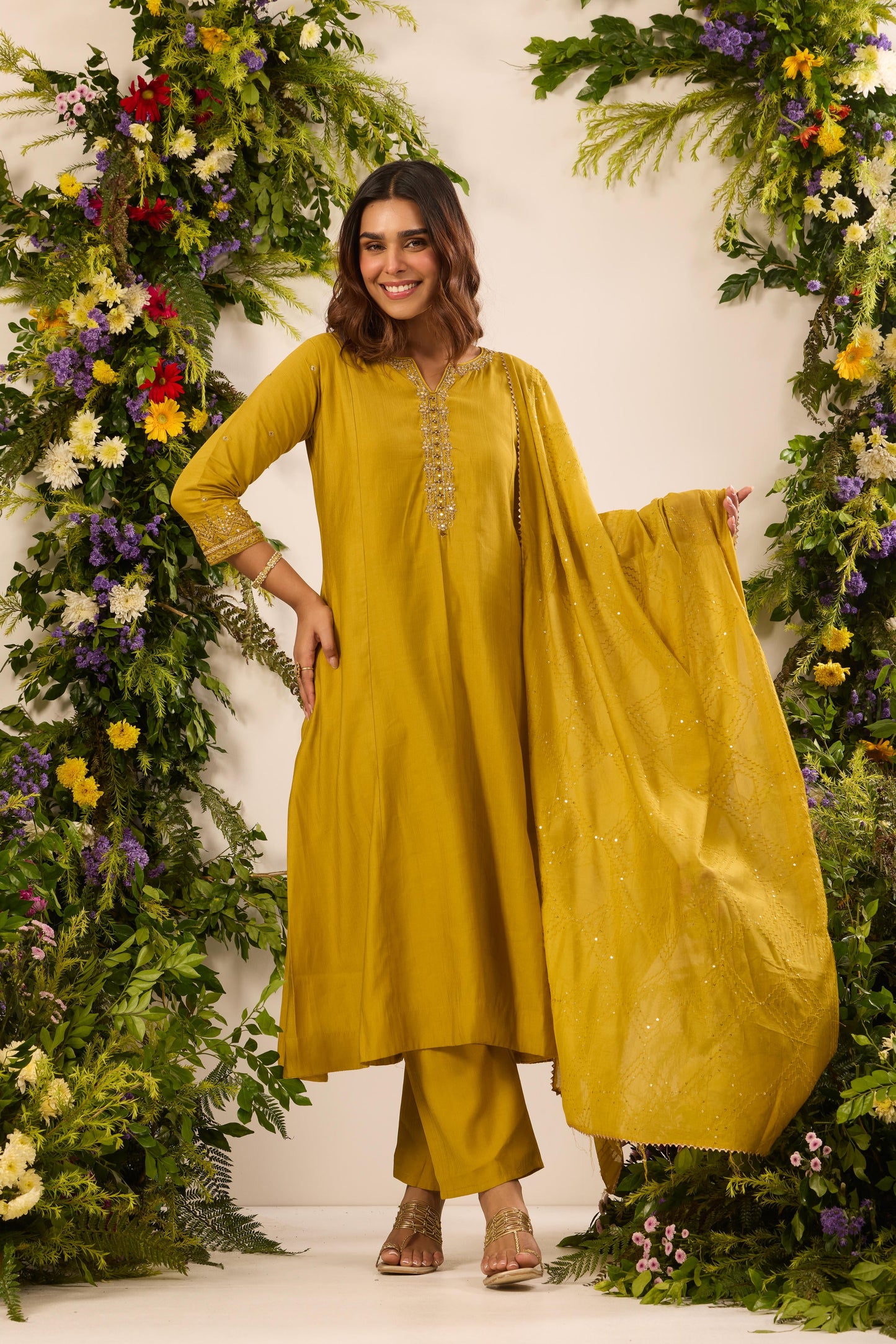 Mastaani Lime Royale Anarkali Set