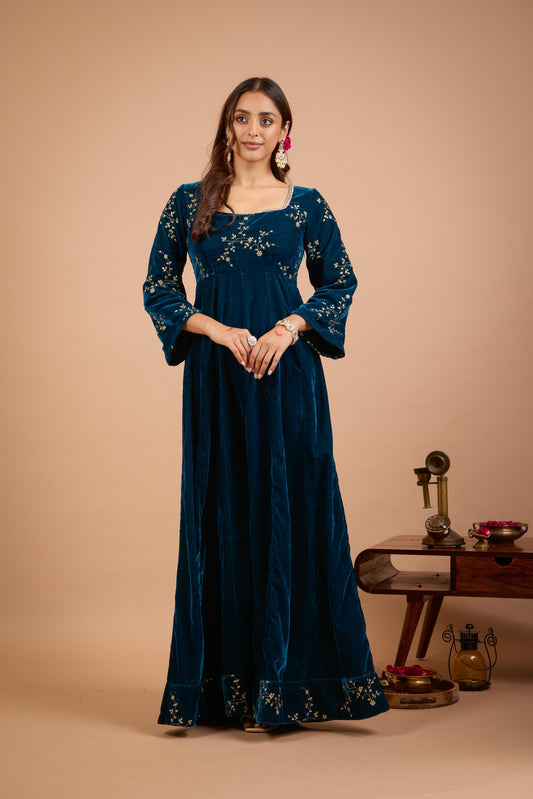 Nazaakat Jugni Bahamas Glow Velvet Anarkali