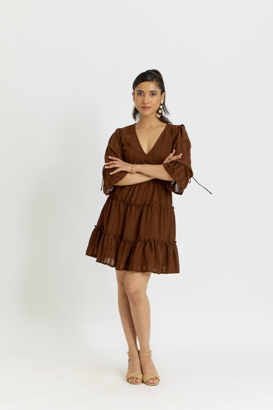Nazaakat Cairo Short Tiered Dress