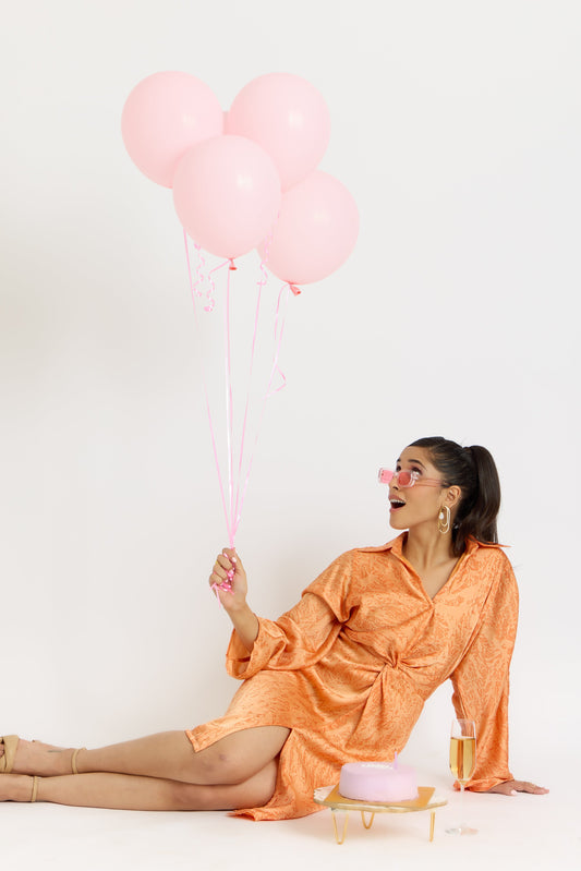 Nazaakat Cairo Peach Love Front Knot Dress
