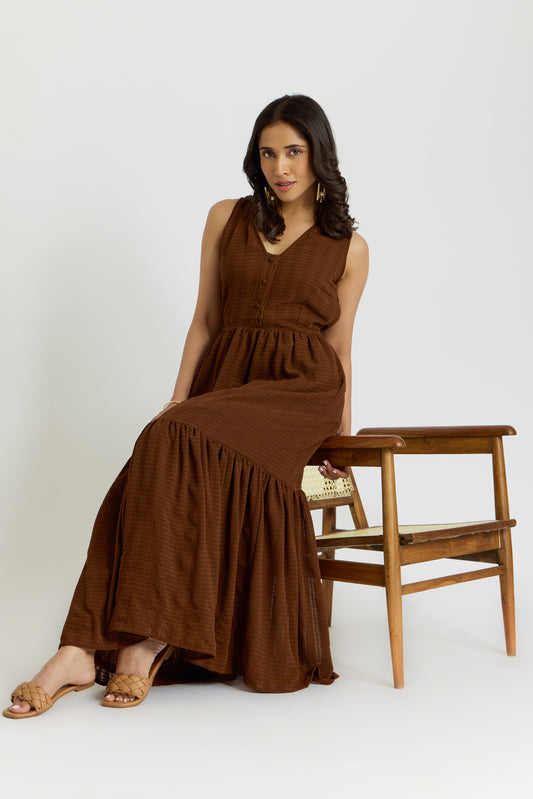 Nazaakat Cairo Mocha Long Dress