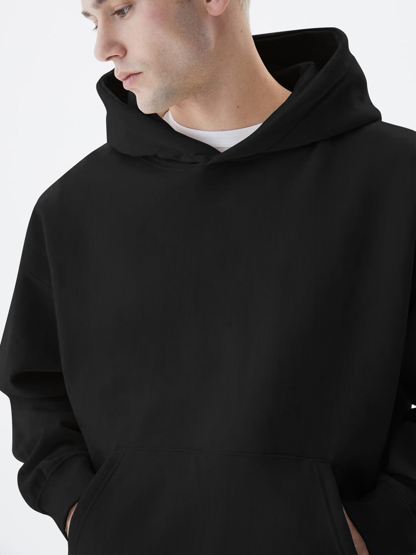 Cozy Cut  Pull Over Black Full Sleeve Sweatshirt