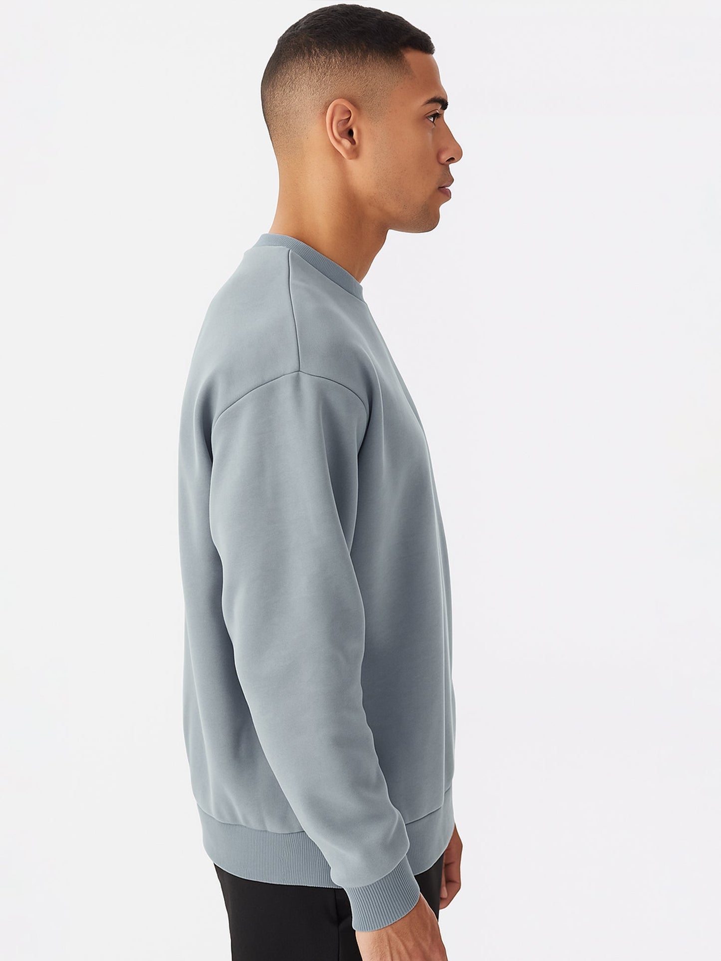 Cozy Cut Solid Light Grey Full Sleeve Sweatshirt