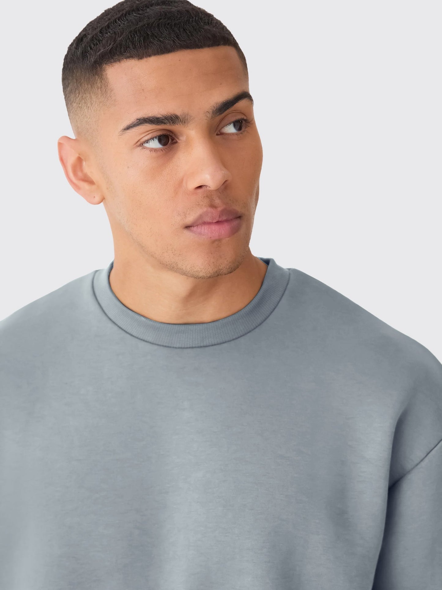Cozy Cut Solid Light Grey Full Sleeve Sweatshirt