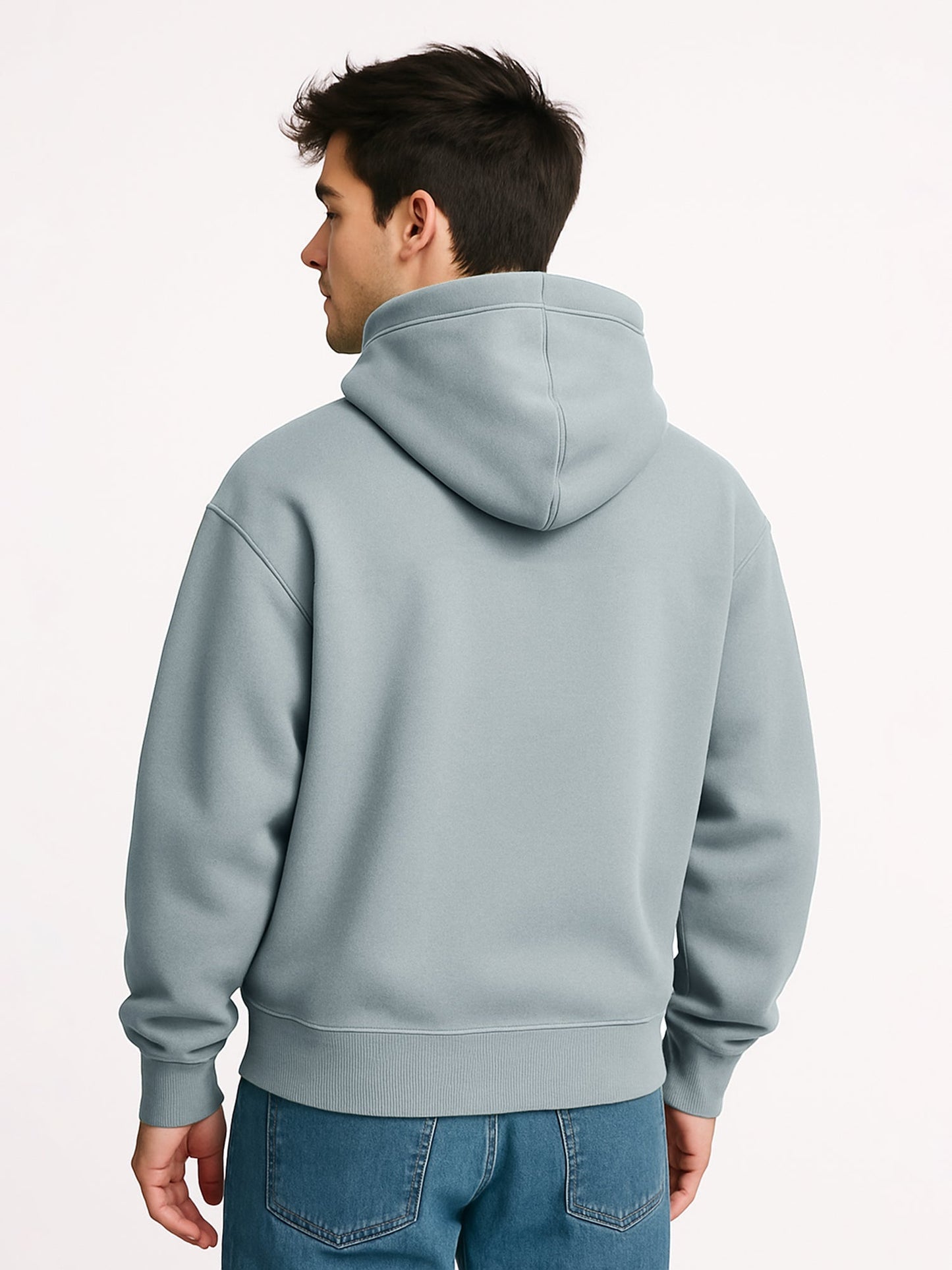 Cozy Cut Zipper Hoodie Full Sleeve Light Grey Sweatshirt