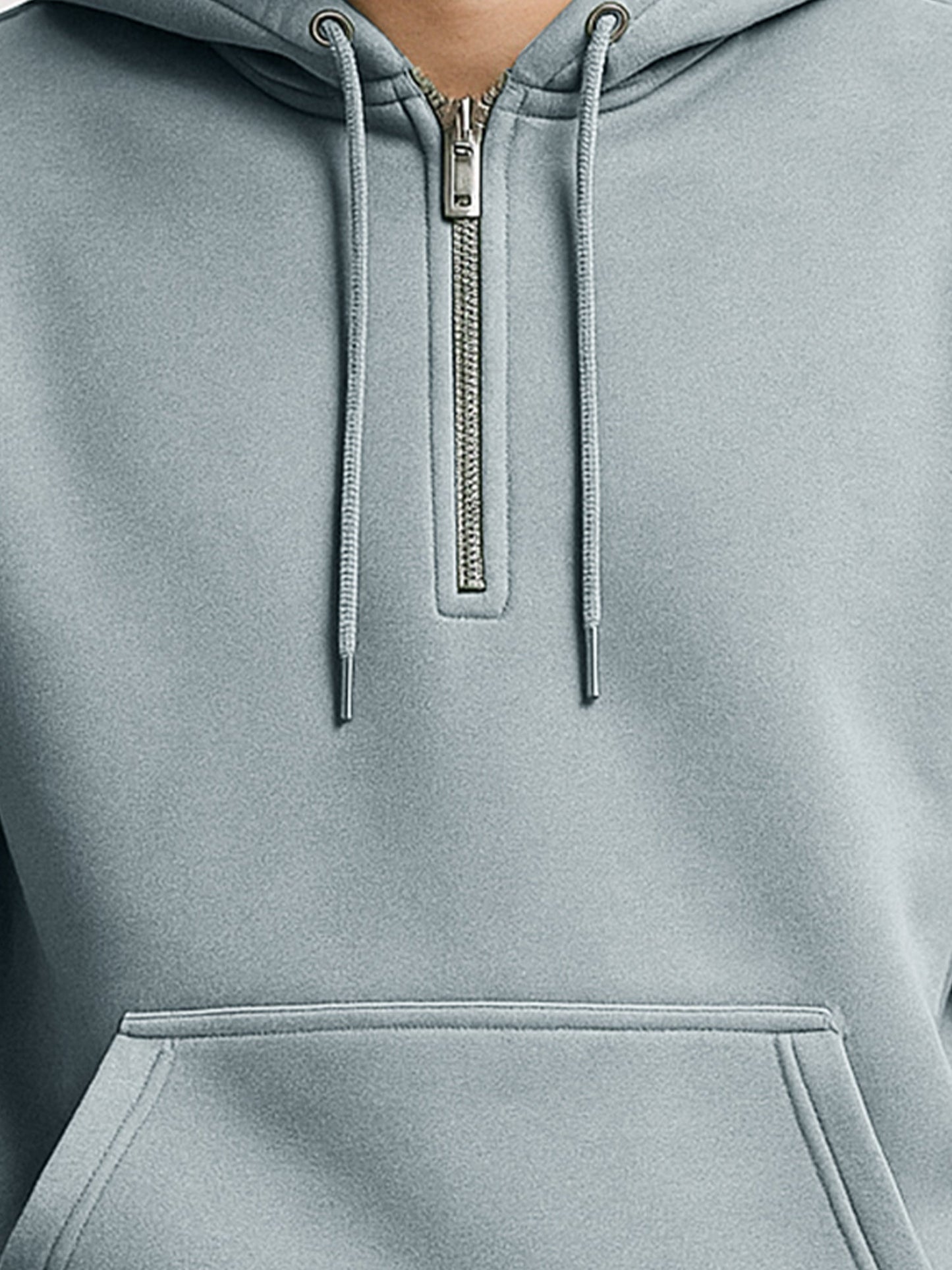Cozy Cut Zipper Hoodie Full Sleeve Light Grey Sweatshirt