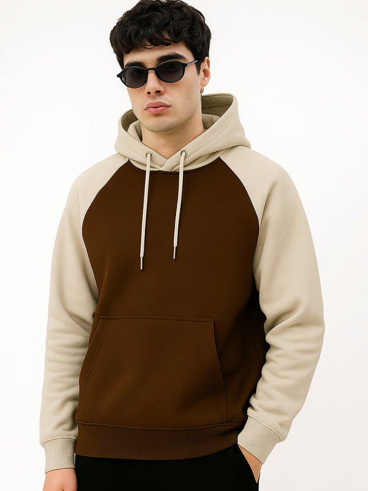 Colorblock Hoodie Full Sleeve Biscuit Sweatshirt