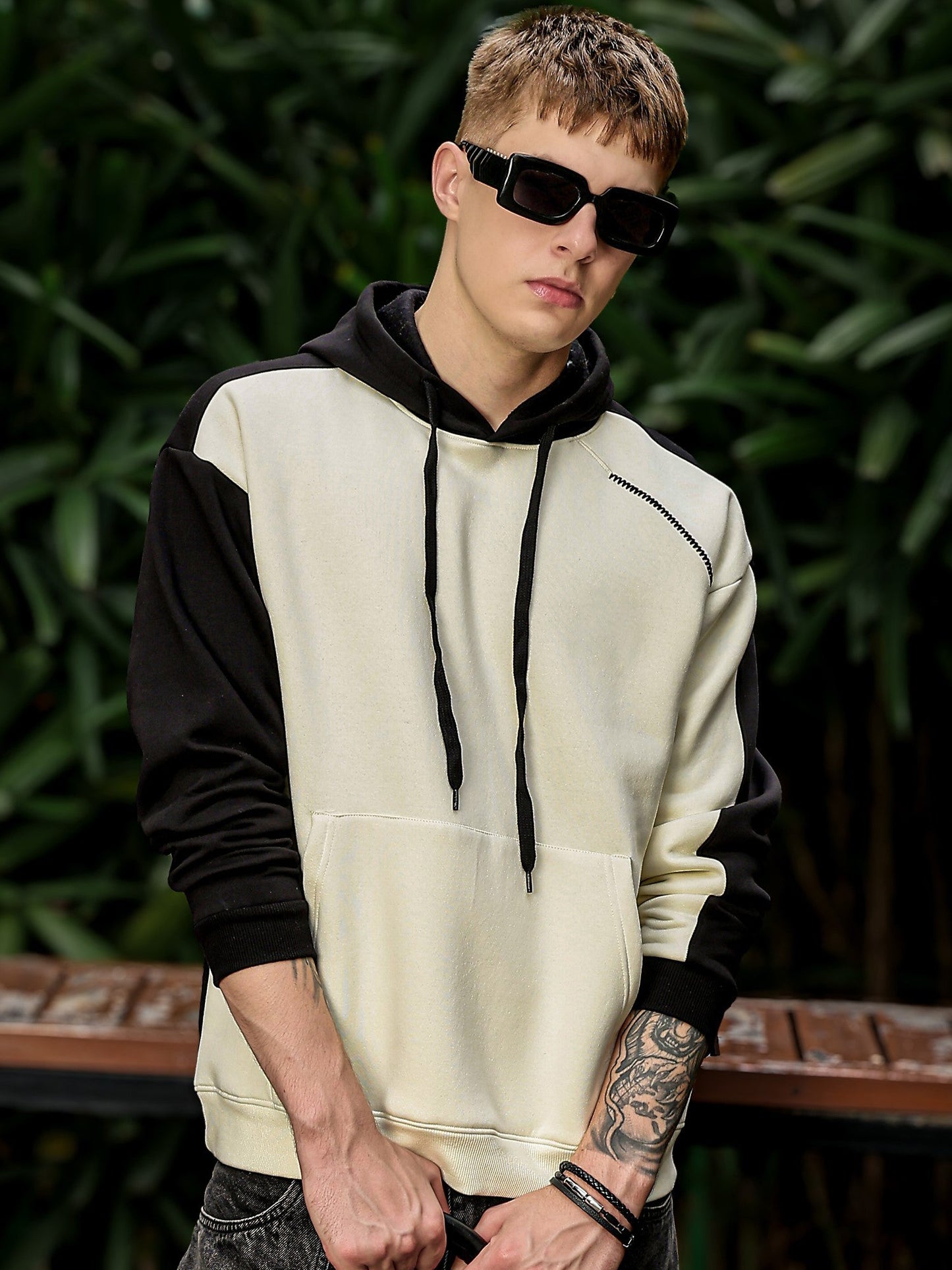Cut and Sew Cream Sweatshirt
