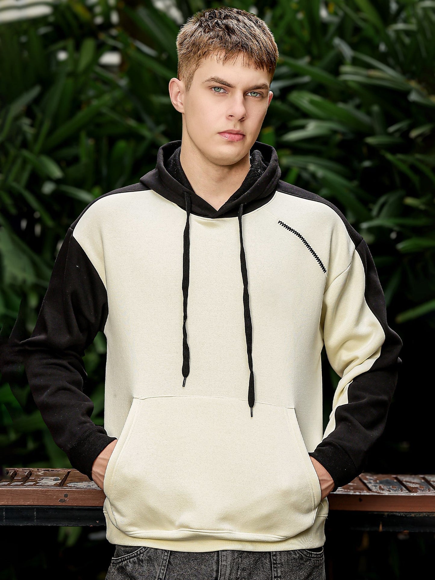 Cut and Sew Cream Sweatshirt
