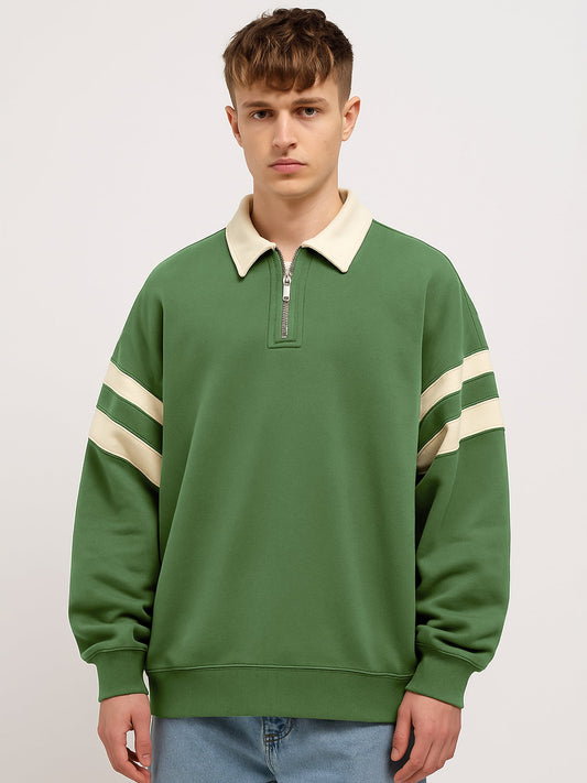 ColorBlock Hunter Green Sweatshirt