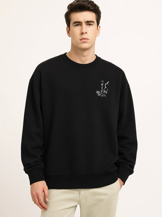 Embroidery Black Sweatshirt