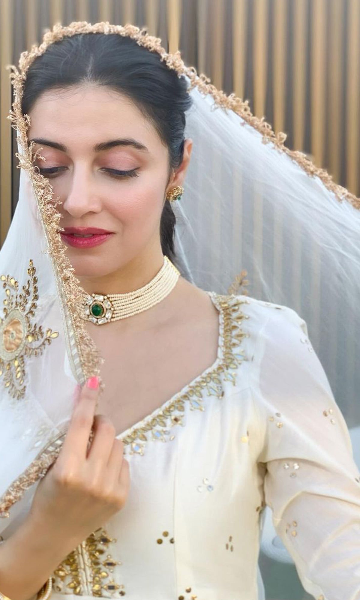 Divya Khosla Kumar in Jhilmil White Lehenga With Kurta And Dupatta Set Of 3