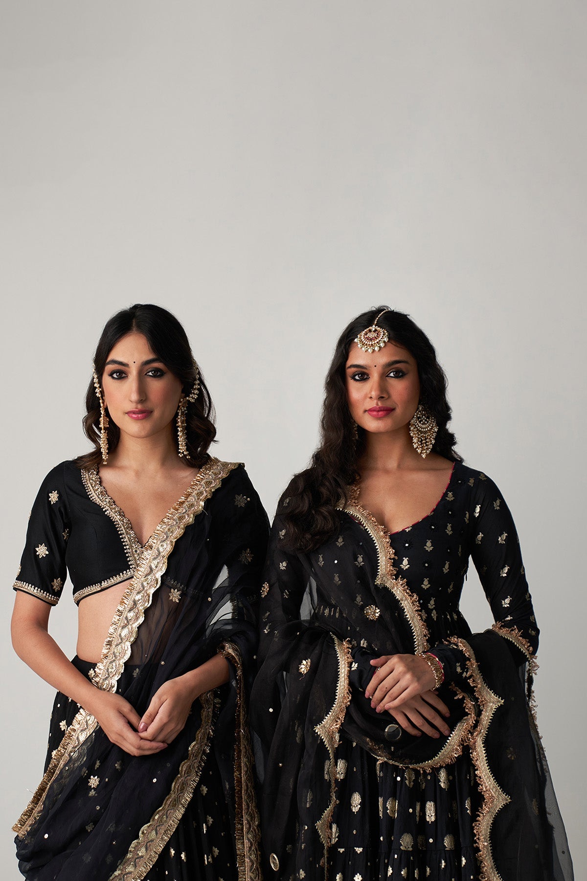 Pakeezah Black foil lehenga  with blouse  and dupatta (set of 3)