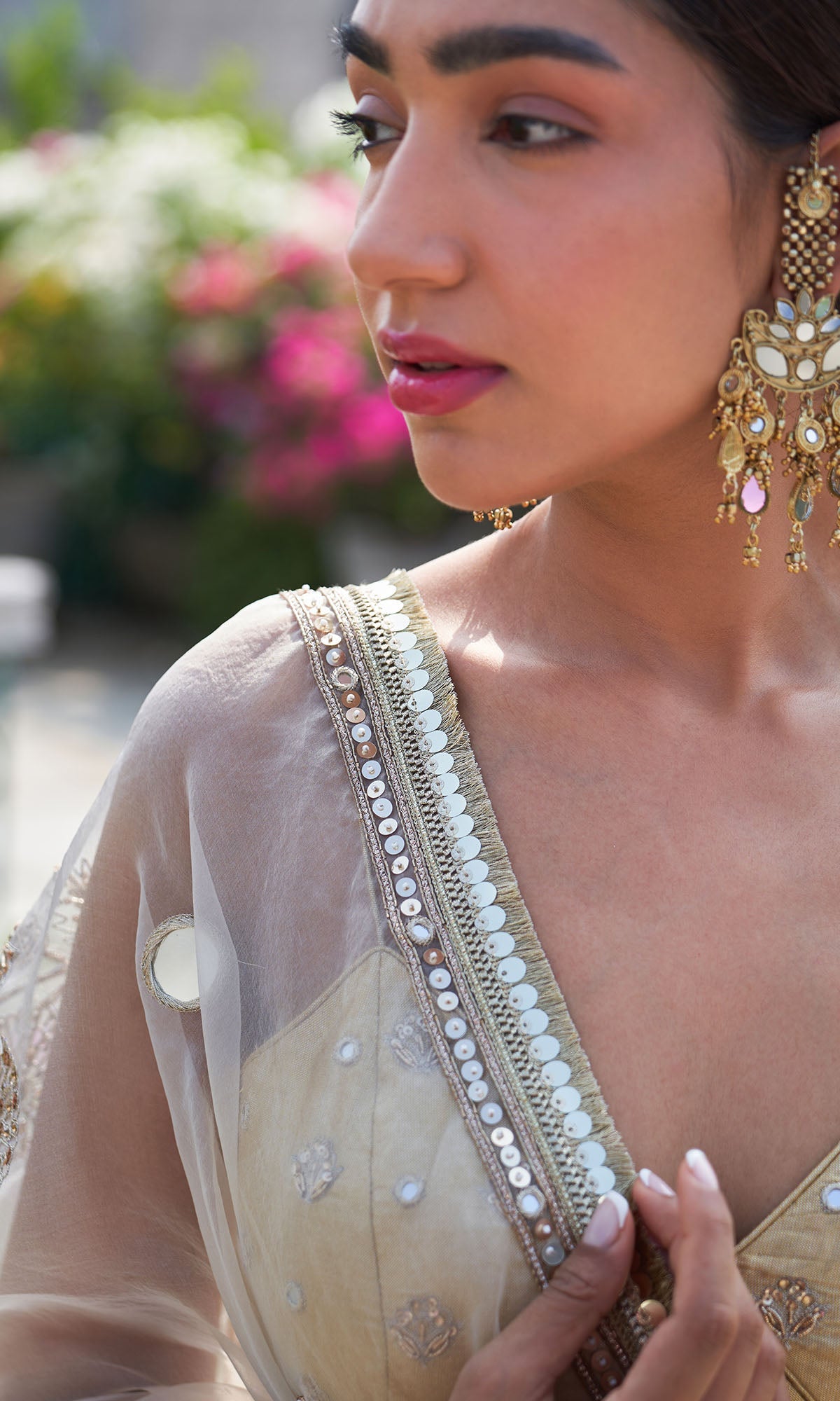 Boond Vol. 2  Off White Lehenga With Gold  Strap Blouse And Dupatta ( Set Of 3)
