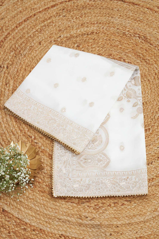White_Silk_Blend_Zari_Woven_Dupatta_Womens_Soch
